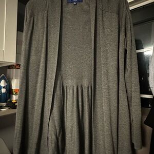 Apt. 9 Gray Cardigan Sweater with Knit Texture